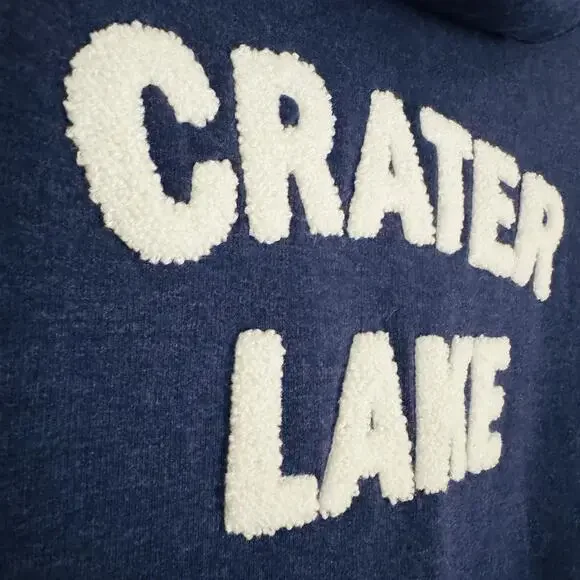 NWT Pendleton Crater Lake OR Spell Out National Park Women M Hoodie Blue Gray - Picture 6 of 9